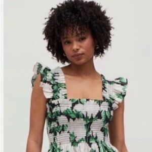 Hill House Mini Green Floral Smocked Sundress